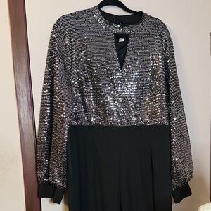 Sequin Black Jumpsuit
